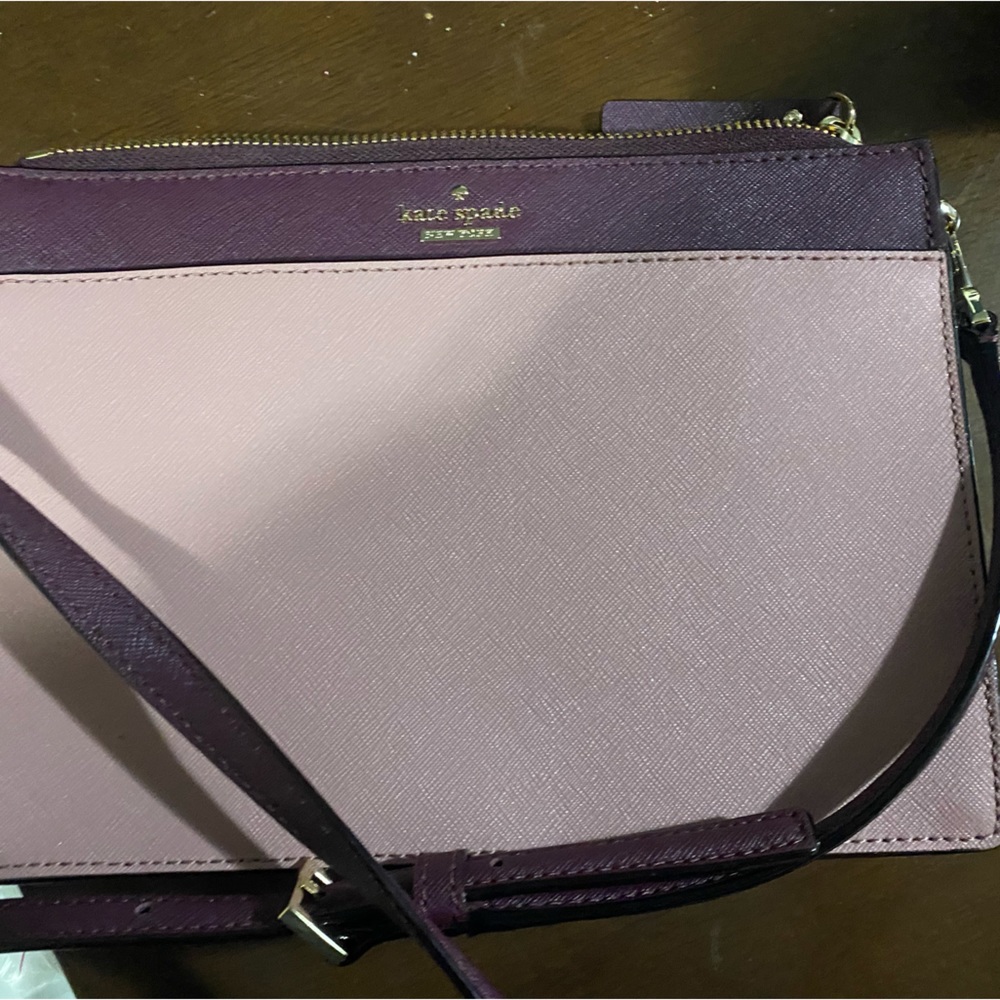 Kate Spade shoulder bag . Pink and burgundy. NEW never used
